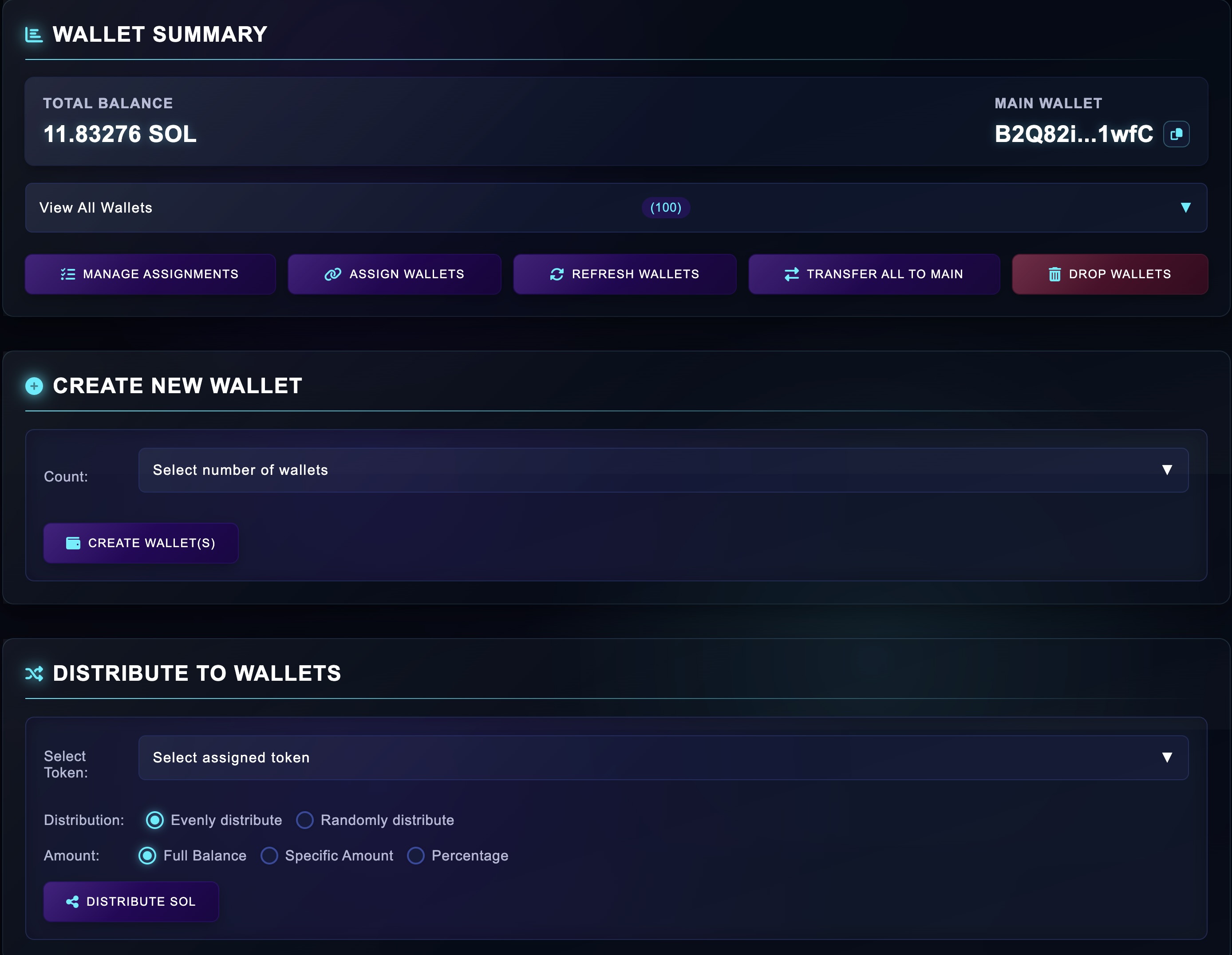 Wallet Management Feature
