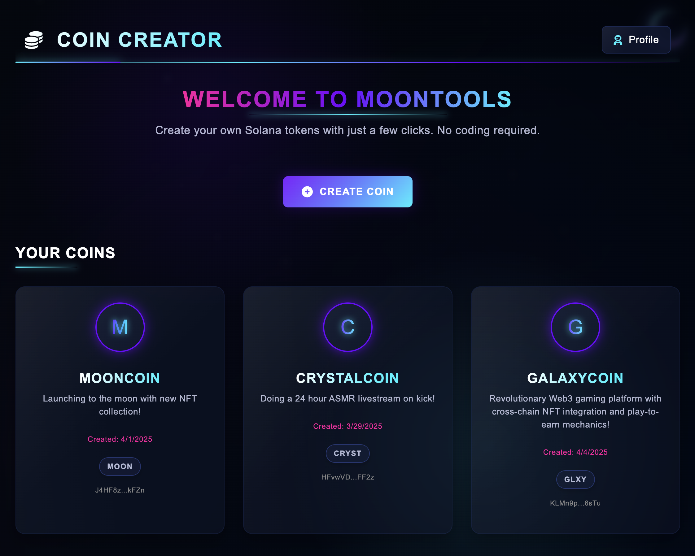 Token Creation Feature